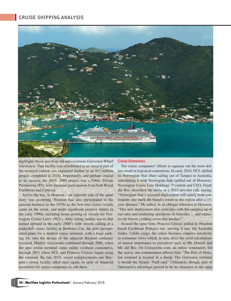 Maritime Logistics Professional Magazine, page 34,  Jan/Feb 2018