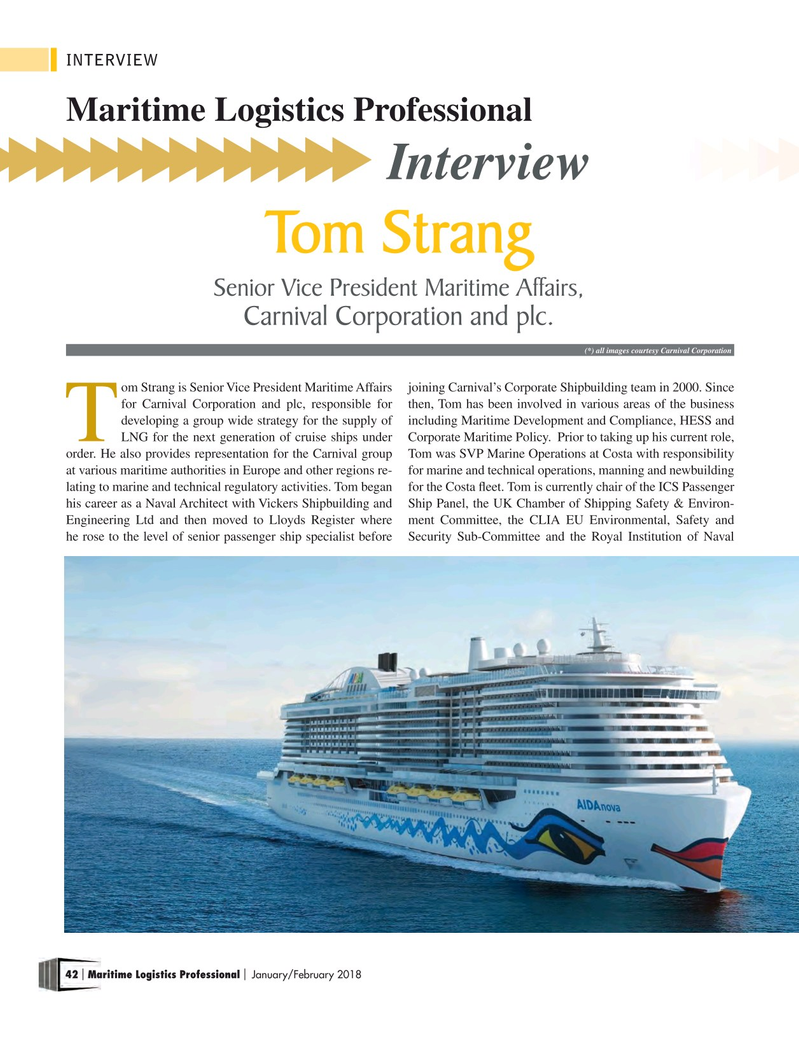 Maritime Logistics Professional Magazine, page 42,  Jan/Feb 2018