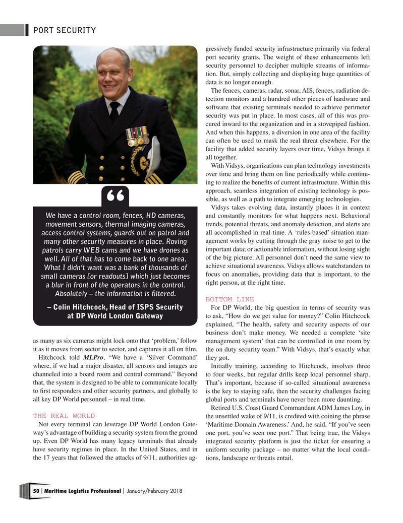 Maritime Logistics Professional Magazine, page 50,  Jan/Feb 2018