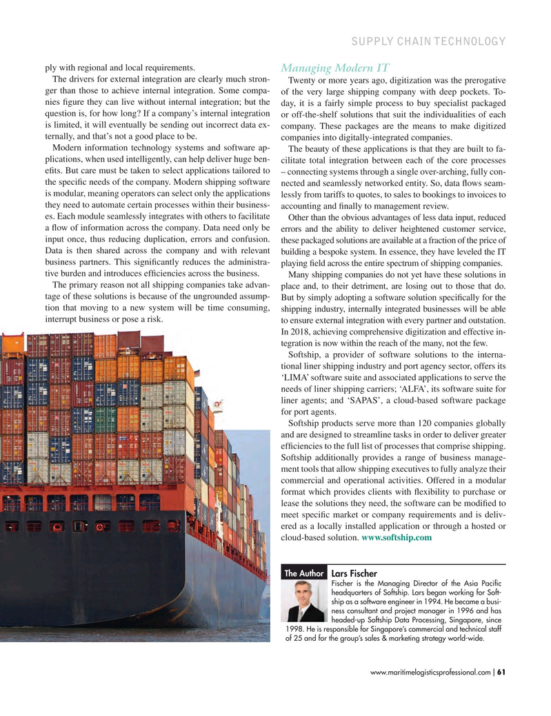 Maritime Logistics Professional Magazine, page 61,  Jan/Feb 2018