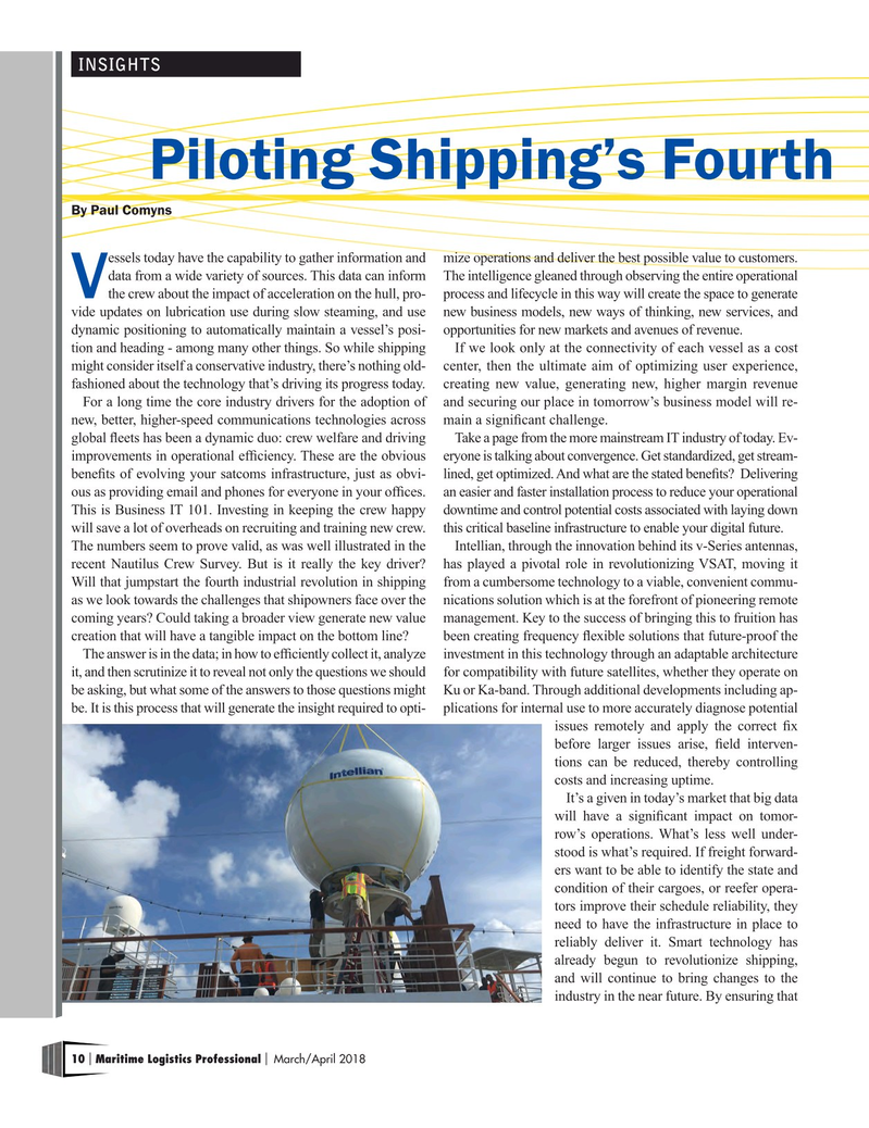 Maritime Logistics Professional Magazine, page 10,  Mar/Apr 2018