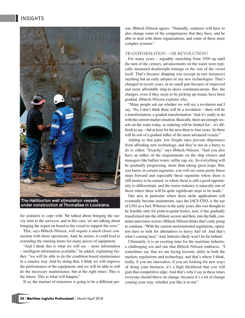 Maritime Logistics Professional Magazine, page 34,  Mar/Apr 2018