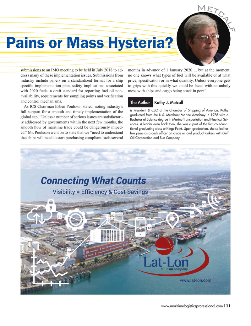 Maritime Logistics Professional Magazine, page 11,  May/Jun 2018