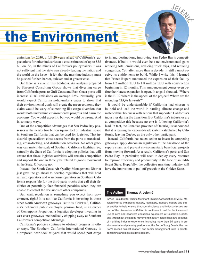 Maritime Logistics Professional Magazine, page 13,  May/Jun 2018