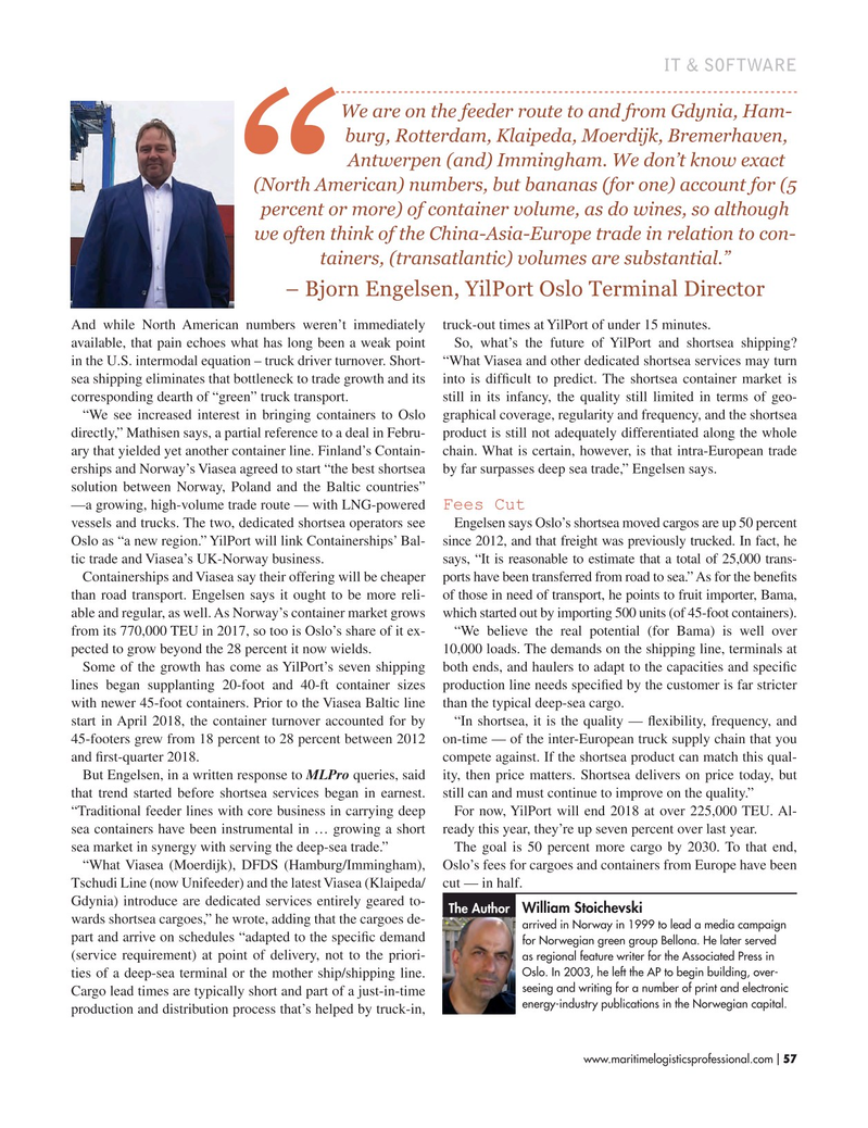 Maritime Logistics Professional Magazine, page 57,  May/Jun 2018