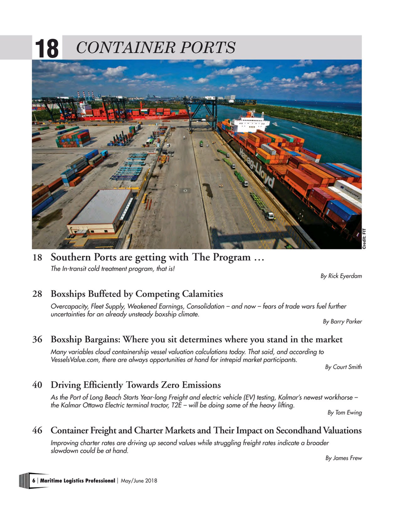 Maritime Logistics Professional Magazine, page 6,  May/Jun 2018