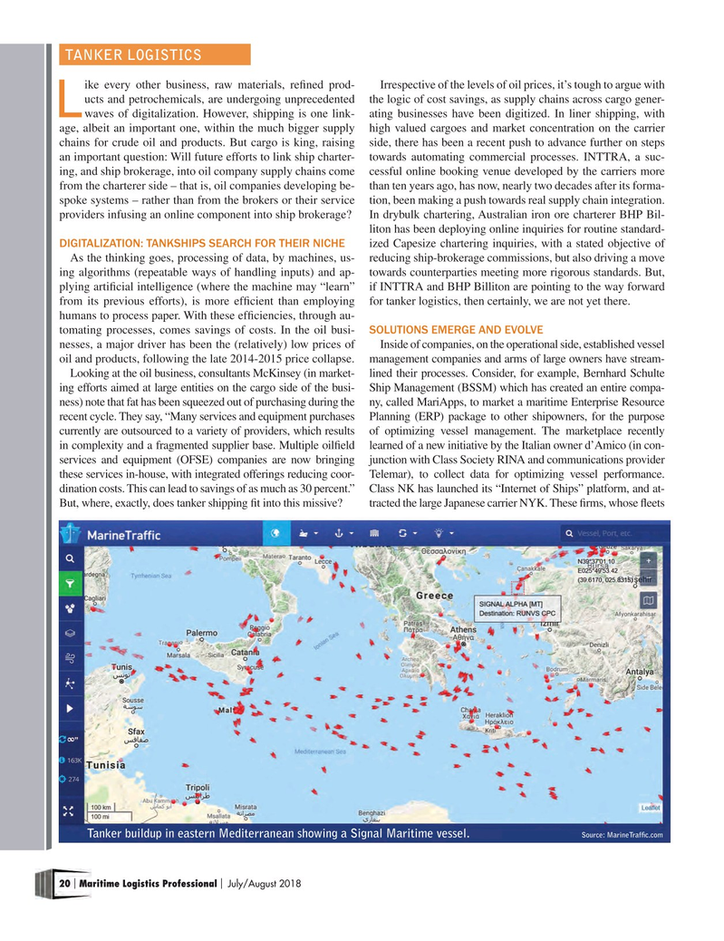 Maritime Logistics Professional Magazine, page 20,  Jul/Aug 2018