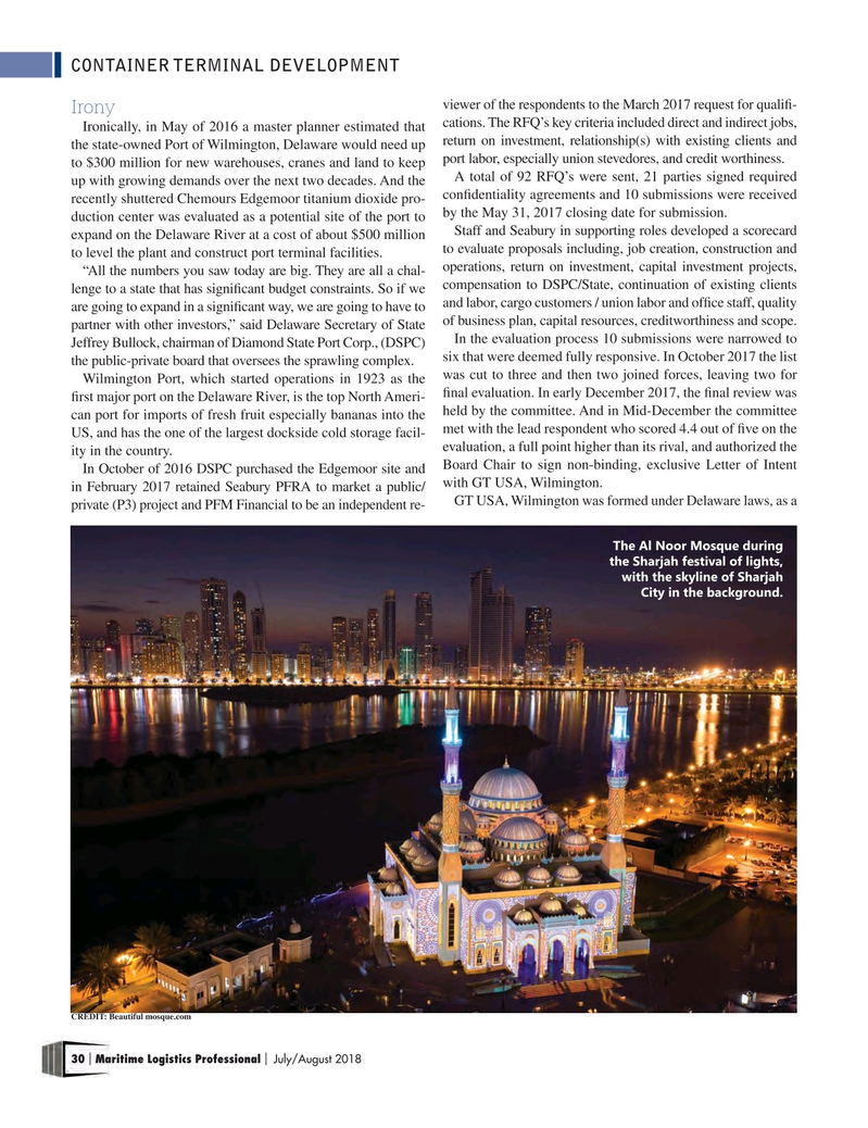 Maritime Logistics Professional Magazine, page 30,  Jul/Aug 2018