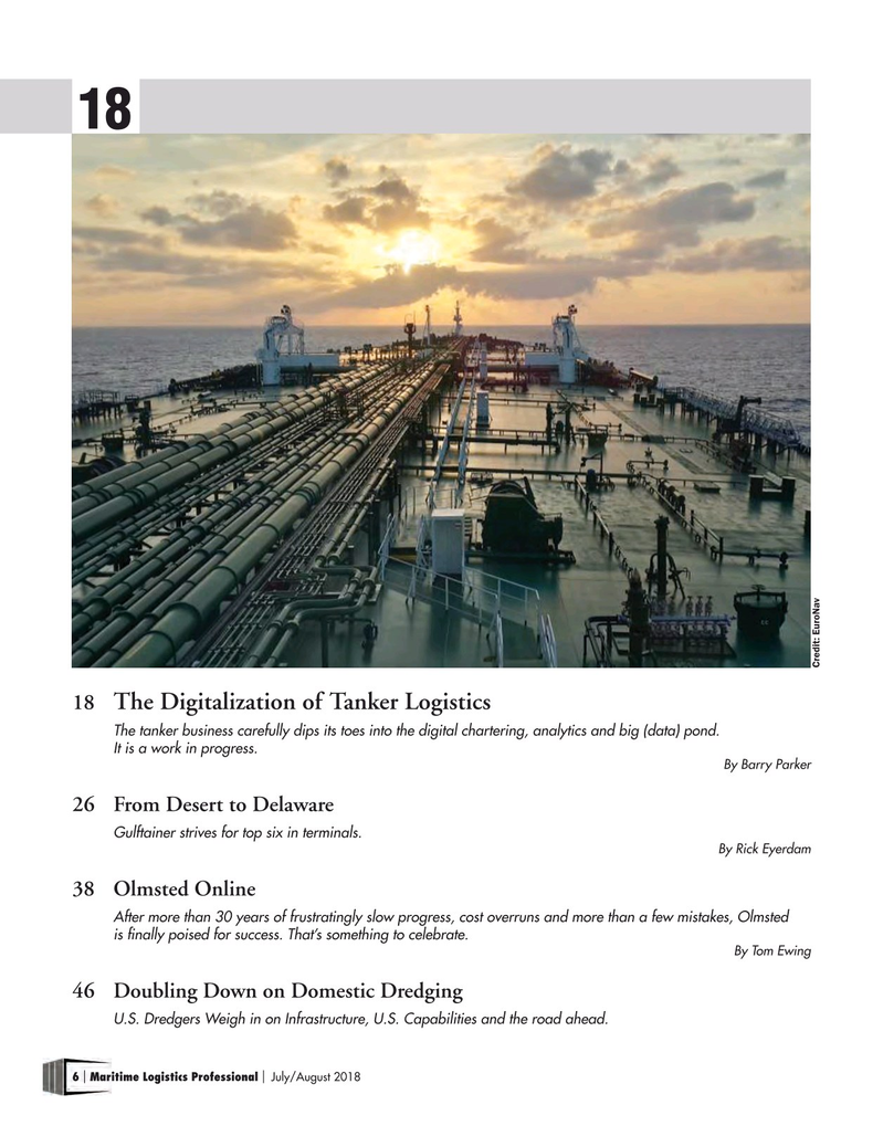 Maritime Logistics Professional Magazine, page 6,  Jul/Aug 2018
