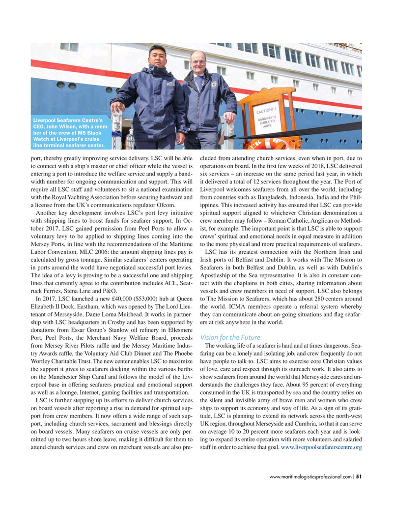 Maritime Logistics Professional Magazine, page 51,  Sep/Oct 2018