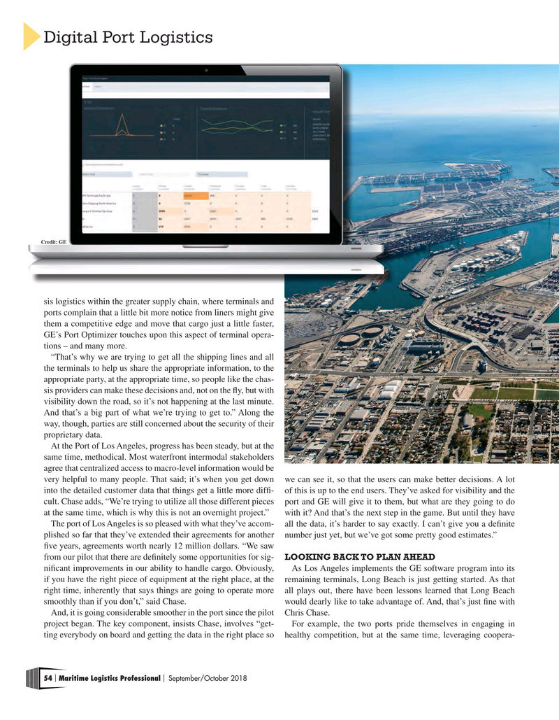 Maritime Logistics Professional Magazine, page 54,  Sep/Oct 2018