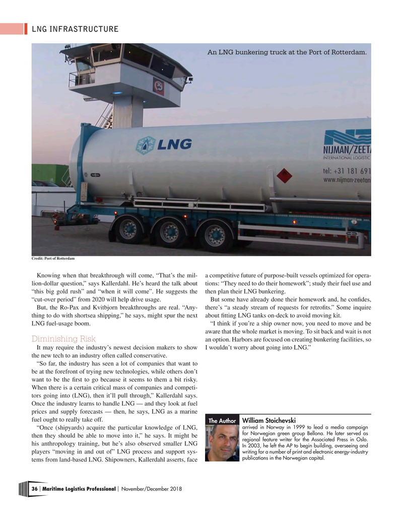 Maritime Logistics Professional Magazine, page 36,  Nov/Dec 2018