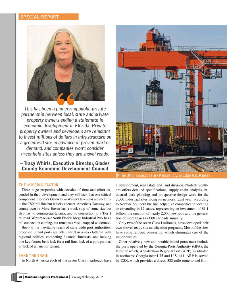 Maritime Logistics Professional Magazine, page 20,  Jan/Feb 2019