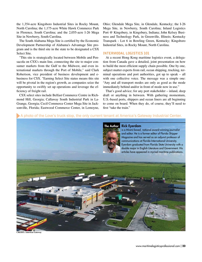 Maritime Logistics Professional Magazine, page 23,  Jan/Feb 2019