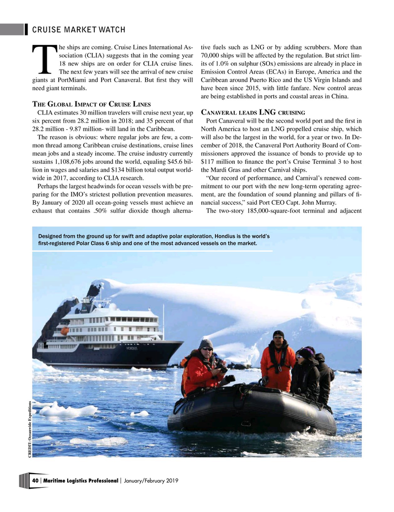 Maritime Logistics Professional Magazine, page 40,  Jan/Feb 2019
