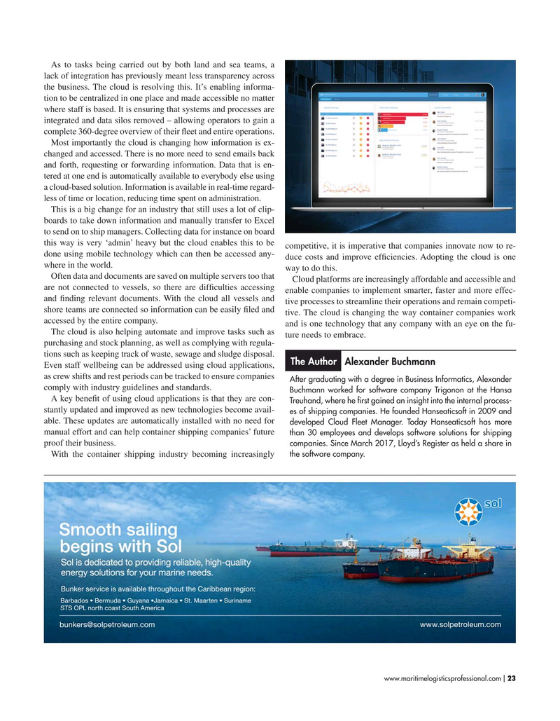 Maritime Logistics Professional Magazine, page 23,  Mar/Apr 2019