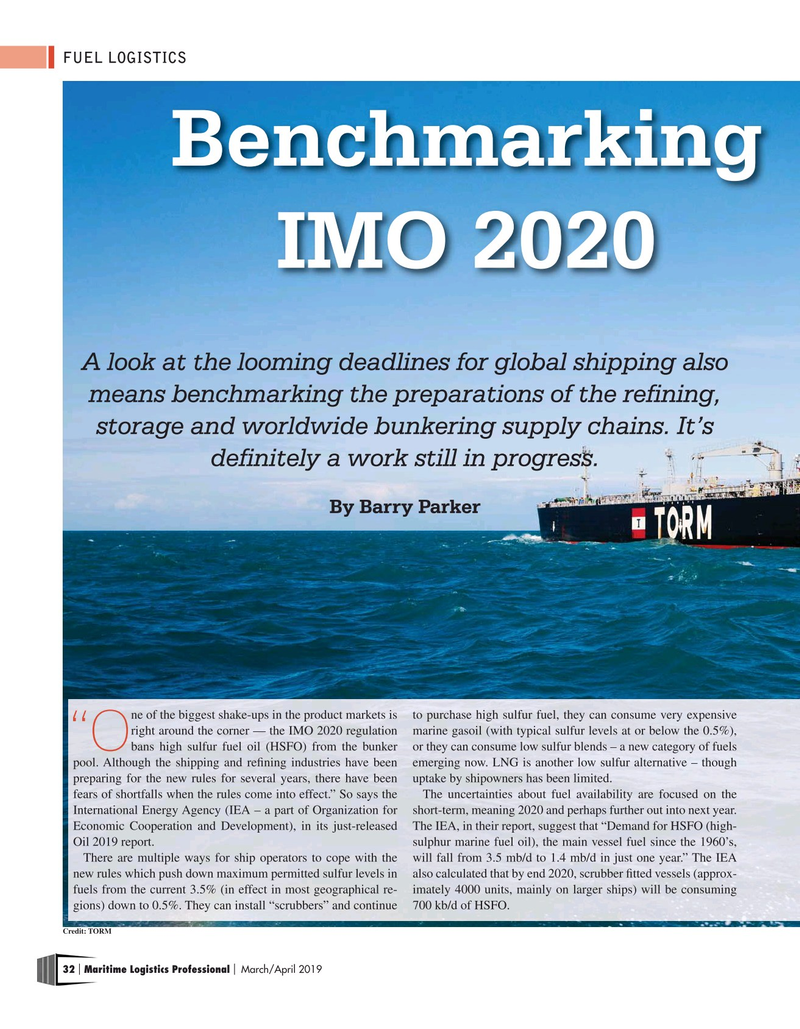Maritime Logistics Professional Magazine, page 32,  Mar/Apr 2019