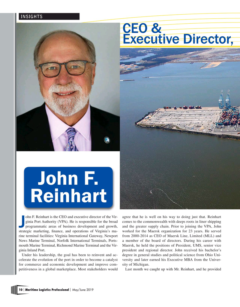 Maritime Logistics Professional Magazine, page 10,  May/Jun 2019