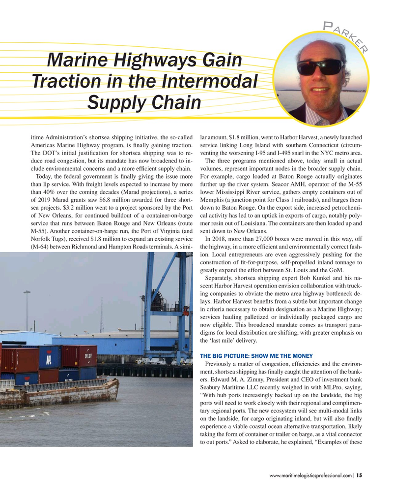 Maritime Logistics Professional Magazine, page 15,  May/Jun 2019