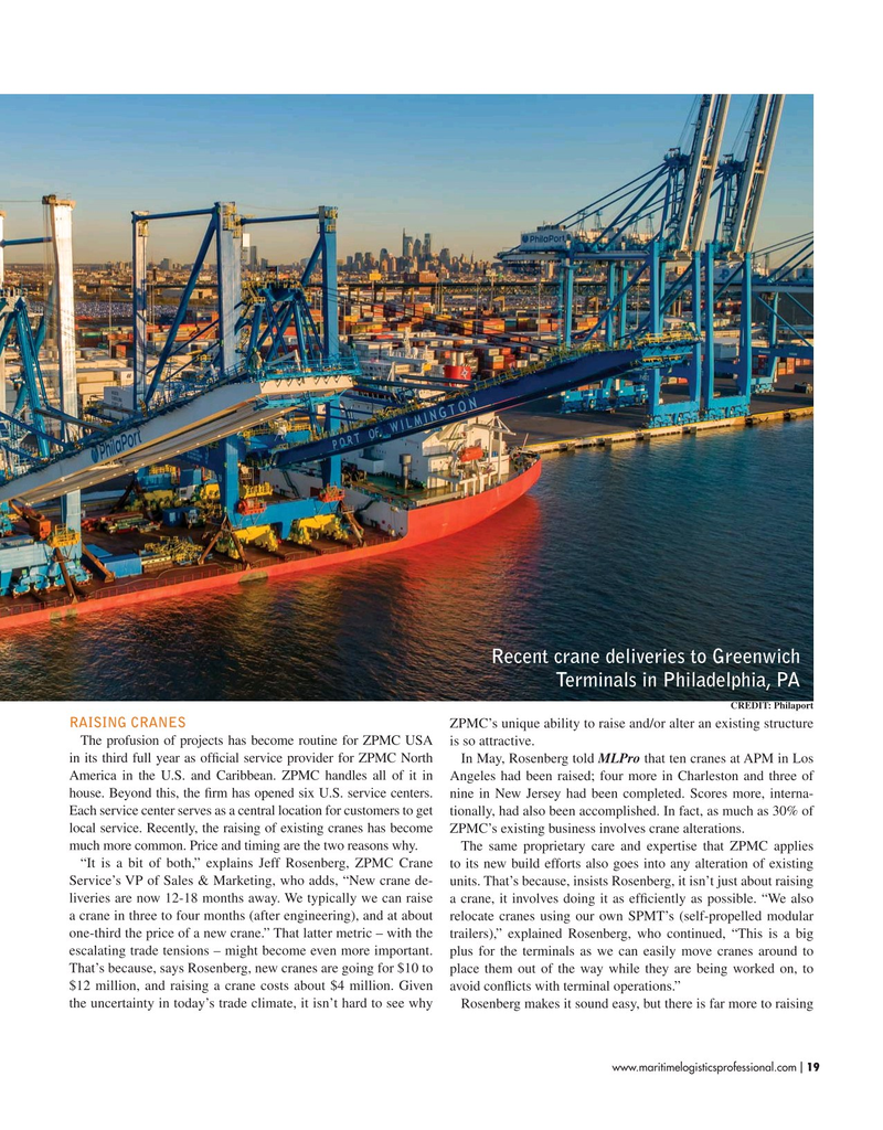 Maritime Logistics Professional Magazine, page 19,  May/Jun 2019