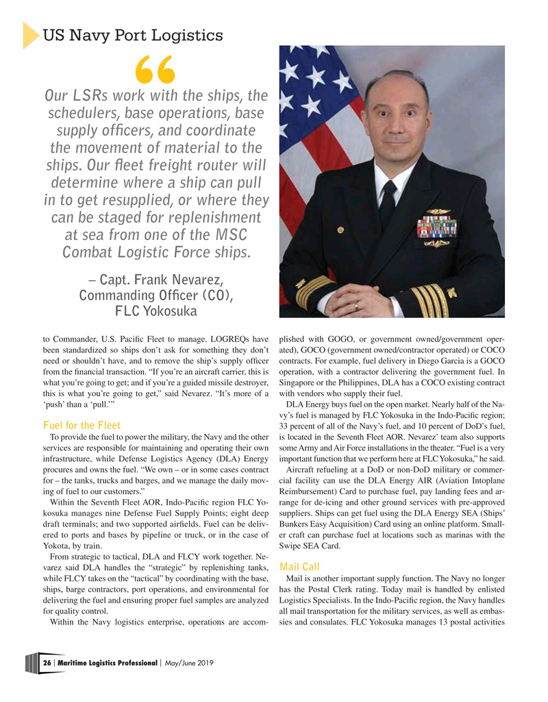 Maritime Logistics Professional Magazine, page 26,  May/Jun 2019
