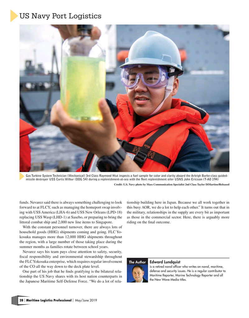 Maritime Logistics Professional Magazine, page 28,  May/Jun 2019