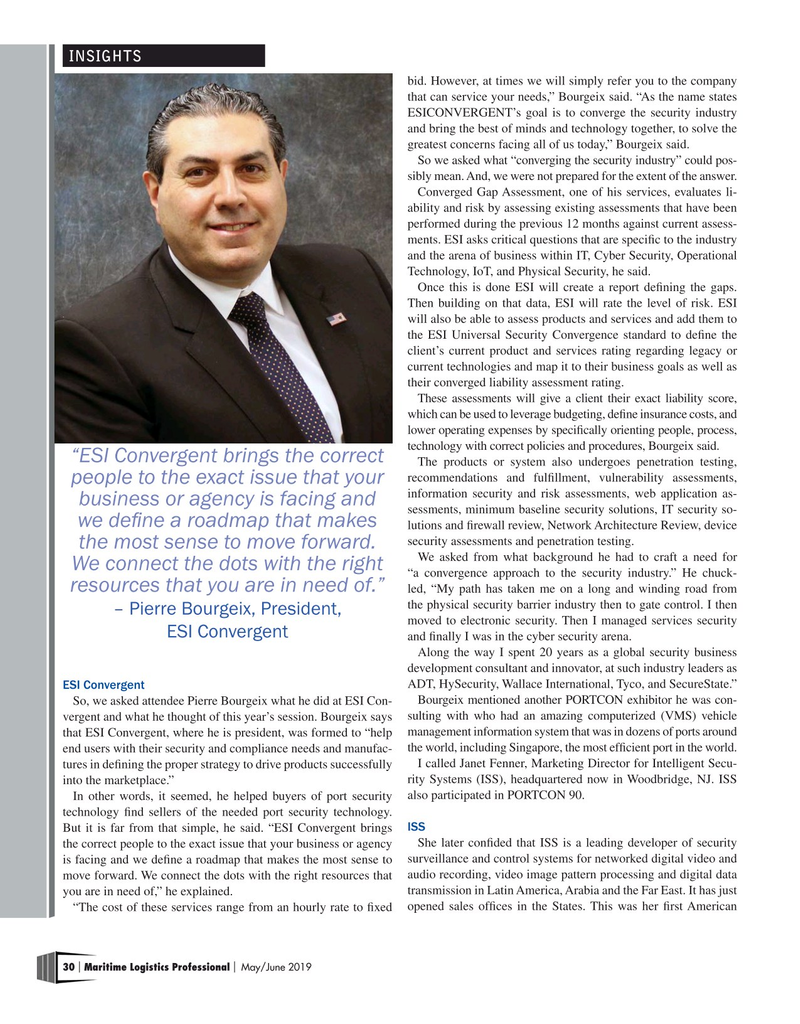 Maritime Logistics Professional Magazine, page 30,  May/Jun 2019