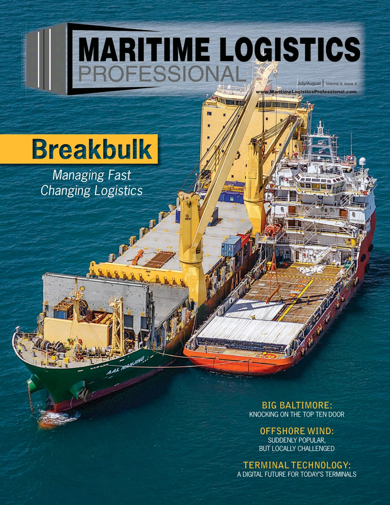 Maritime Logistics Professional Magazine Cover Jul/Aug 2019 - Breakbulk Issue