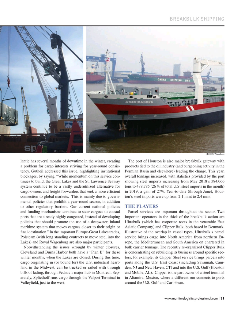 Maritime Logistics Professional Magazine, page 31,  Jul/Aug 2019
