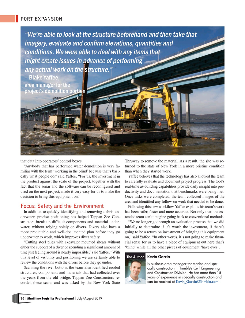 Maritime Logistics Professional Magazine, page 36,  Jul/Aug 2019
