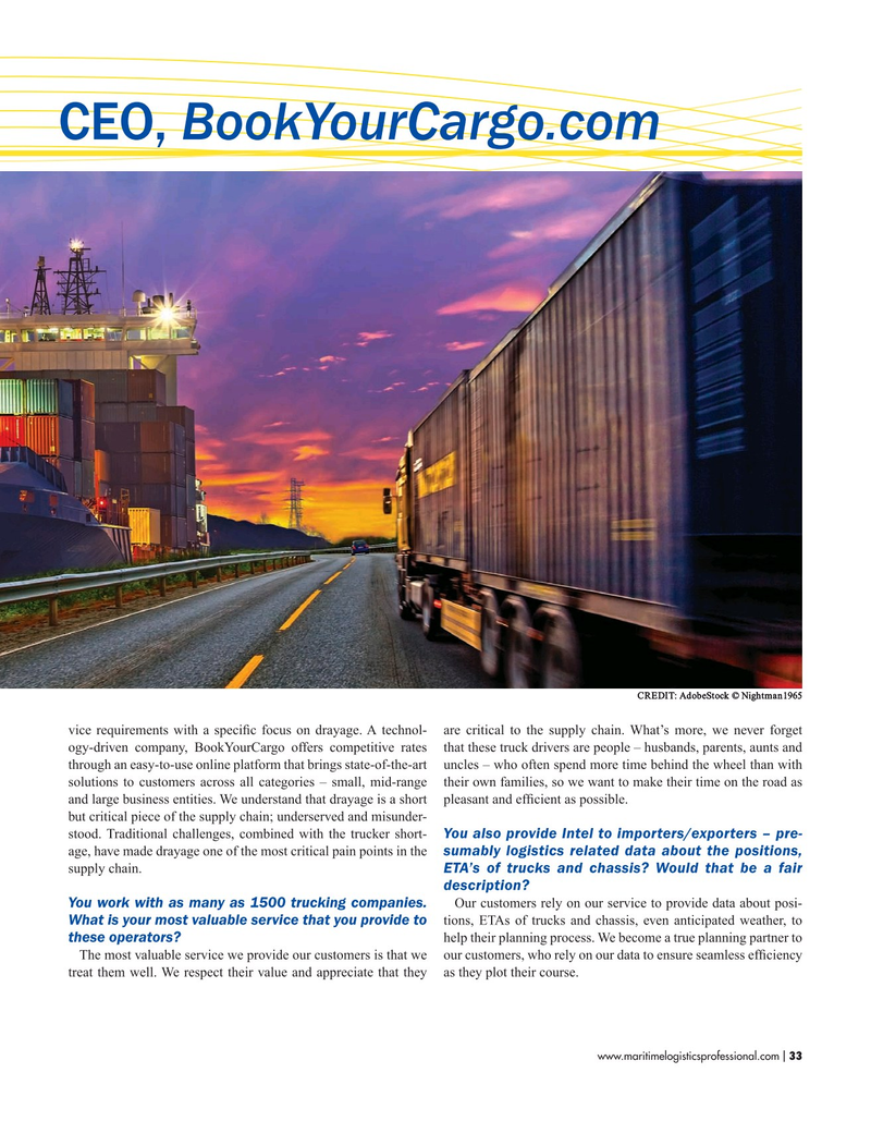 Maritime Logistics Professional Magazine, page 33,  Nov/Dec 2019