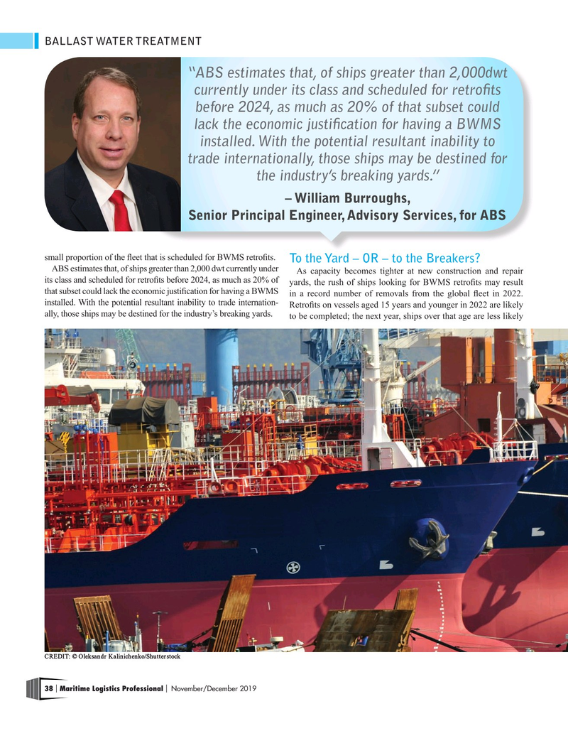 Maritime Logistics Professional Magazine, page 38,  Nov/Dec 2019