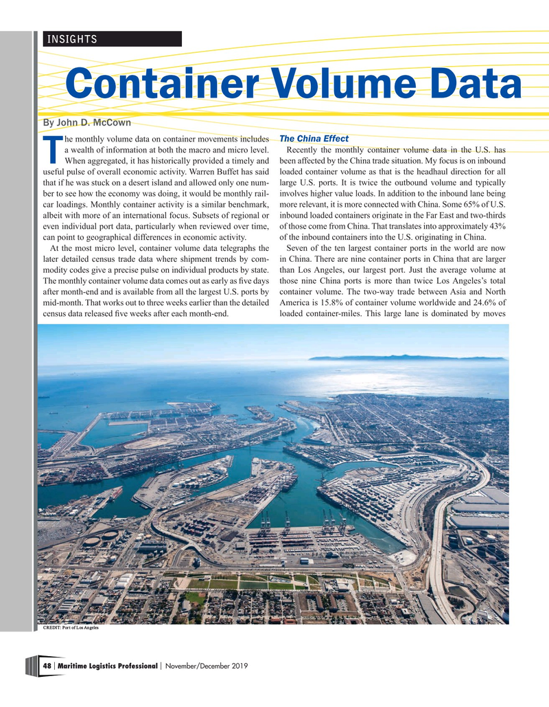 Maritime Logistics Professional Magazine, page 48,  Nov/Dec 2019