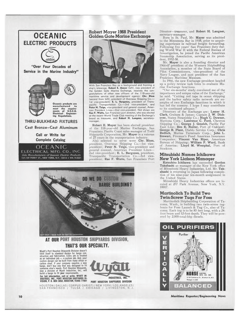 Maritime Reporter Magazine, page 8,  Feb 1968
