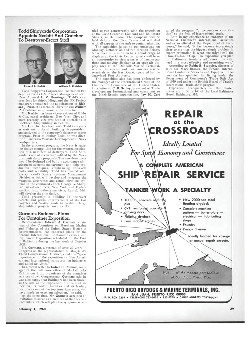 Maritime Reporter Magazine, page 27,  Feb 1968