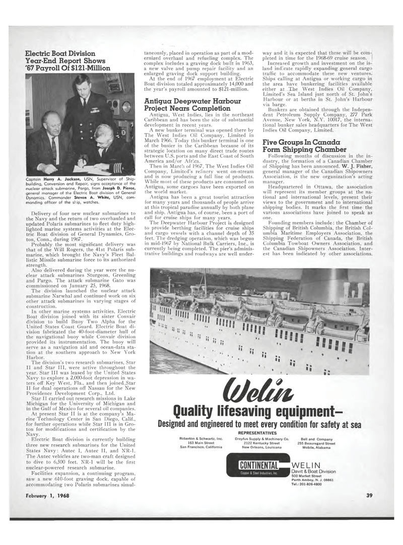 Maritime Reporter Magazine, page 37,  Feb 1968