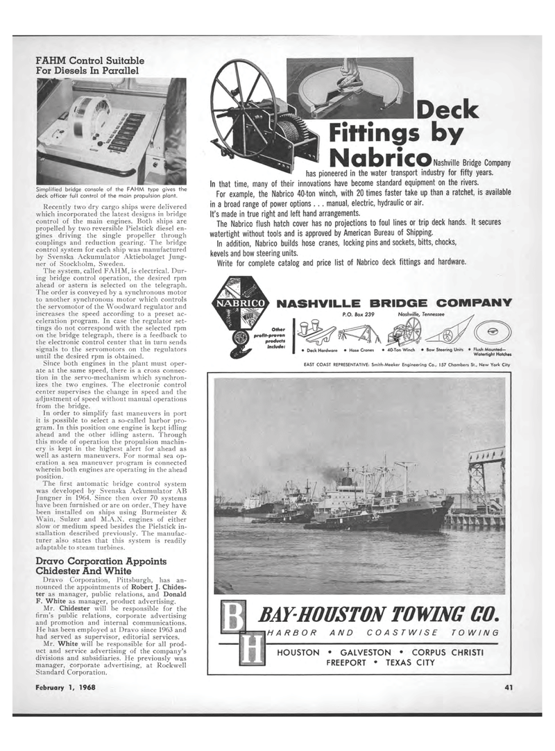 Maritime Reporter Magazine, page 39,  Feb 1968