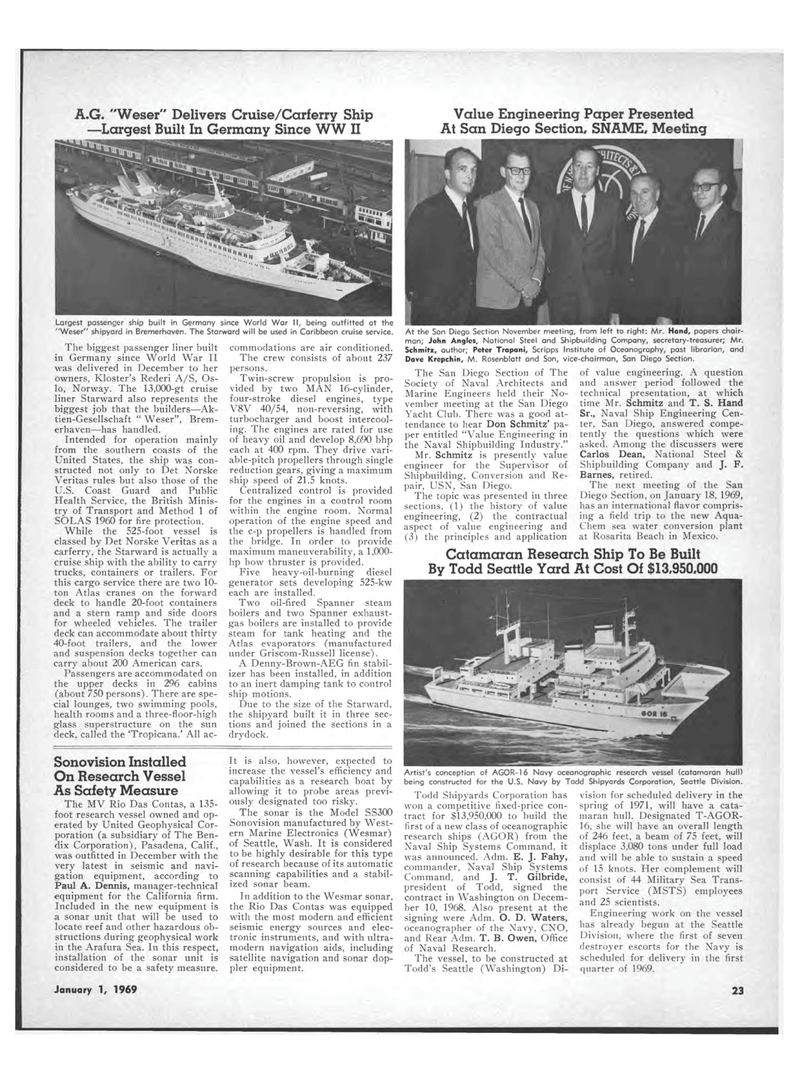 Maritime Reporter Magazine, page 25,  Jan 1969