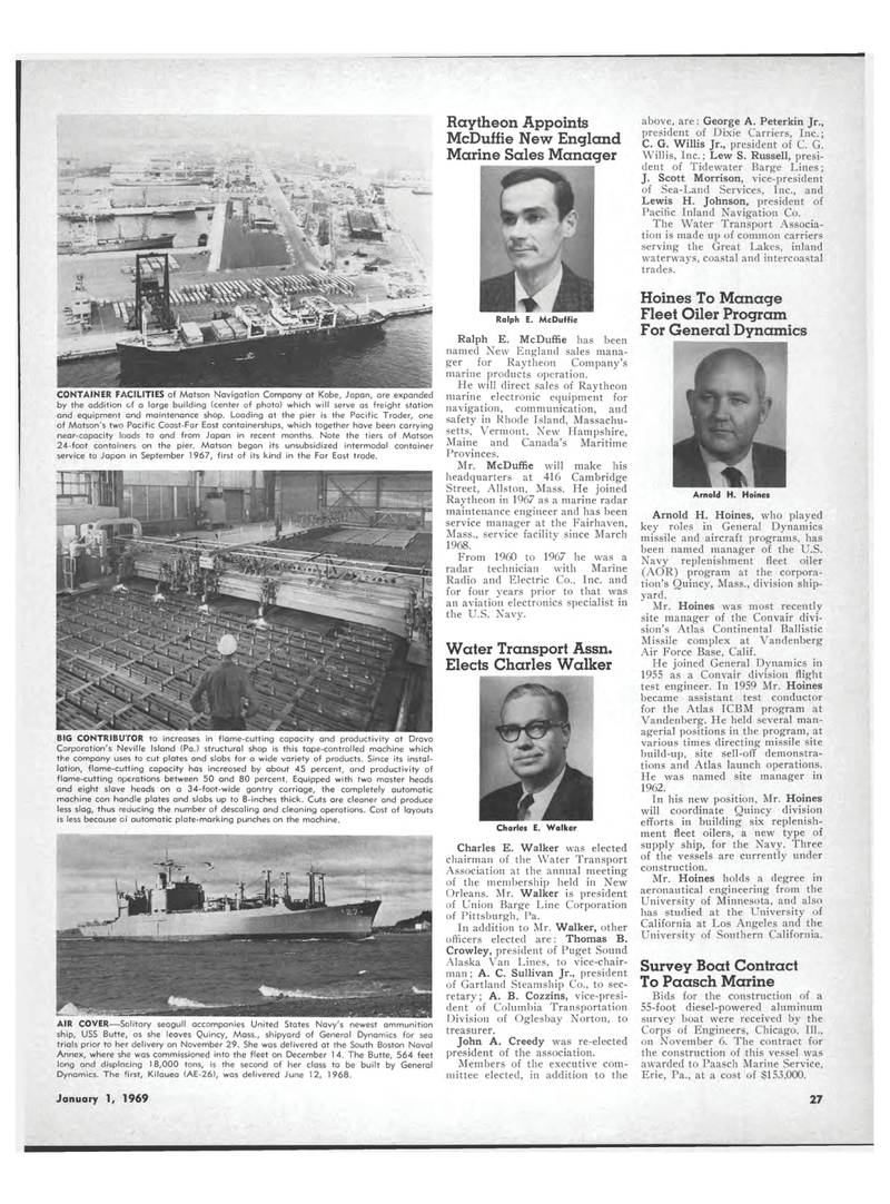 Maritime Reporter Magazine, page 29,  Jan 1969