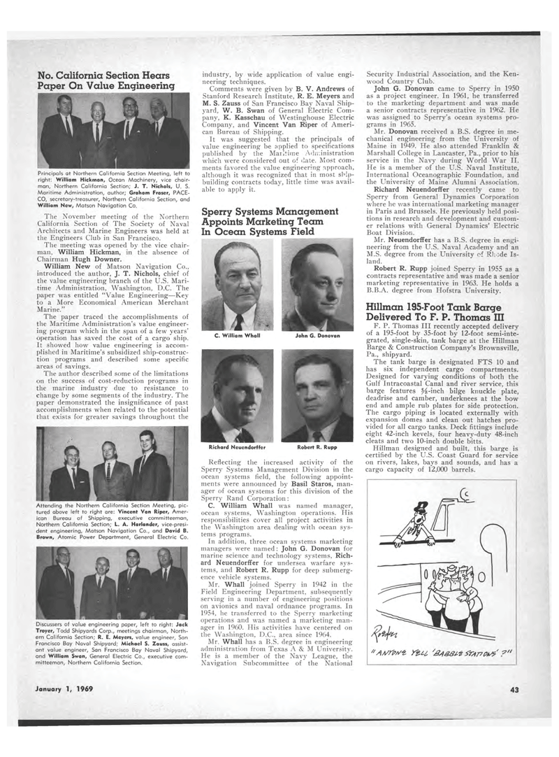 Maritime Reporter Magazine, page 41,  Jan 1969