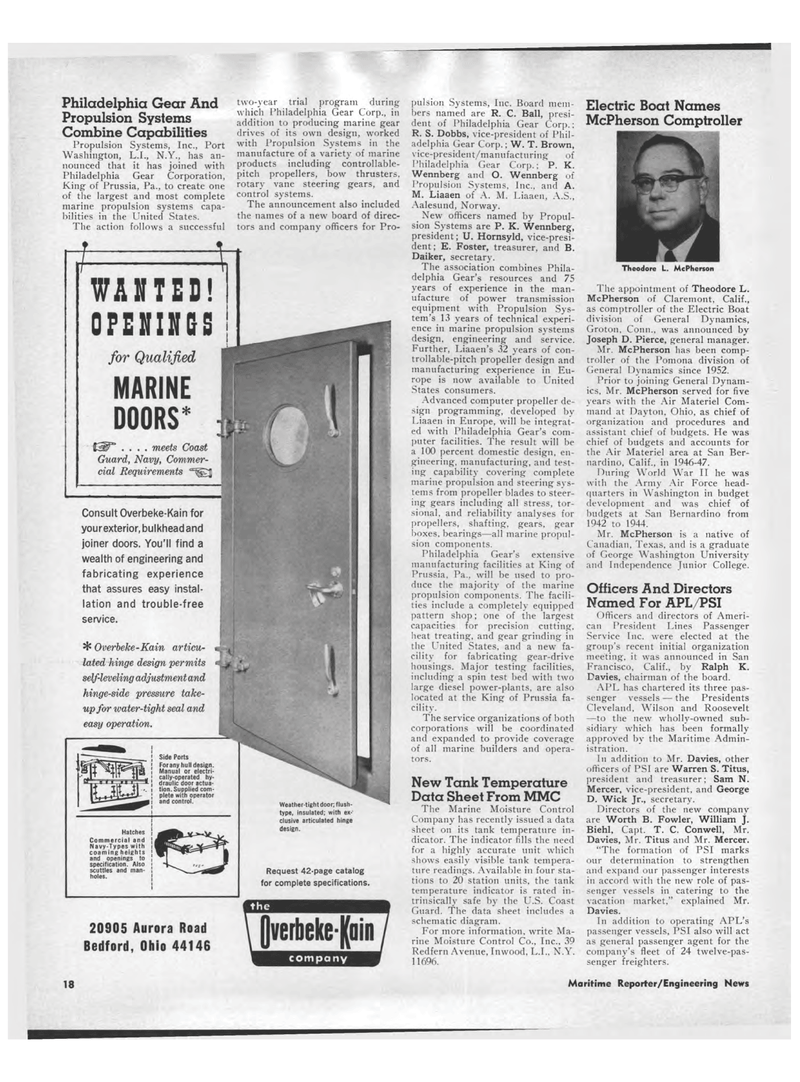 Maritime Reporter Magazine, page 16,  Jan 15, 1969