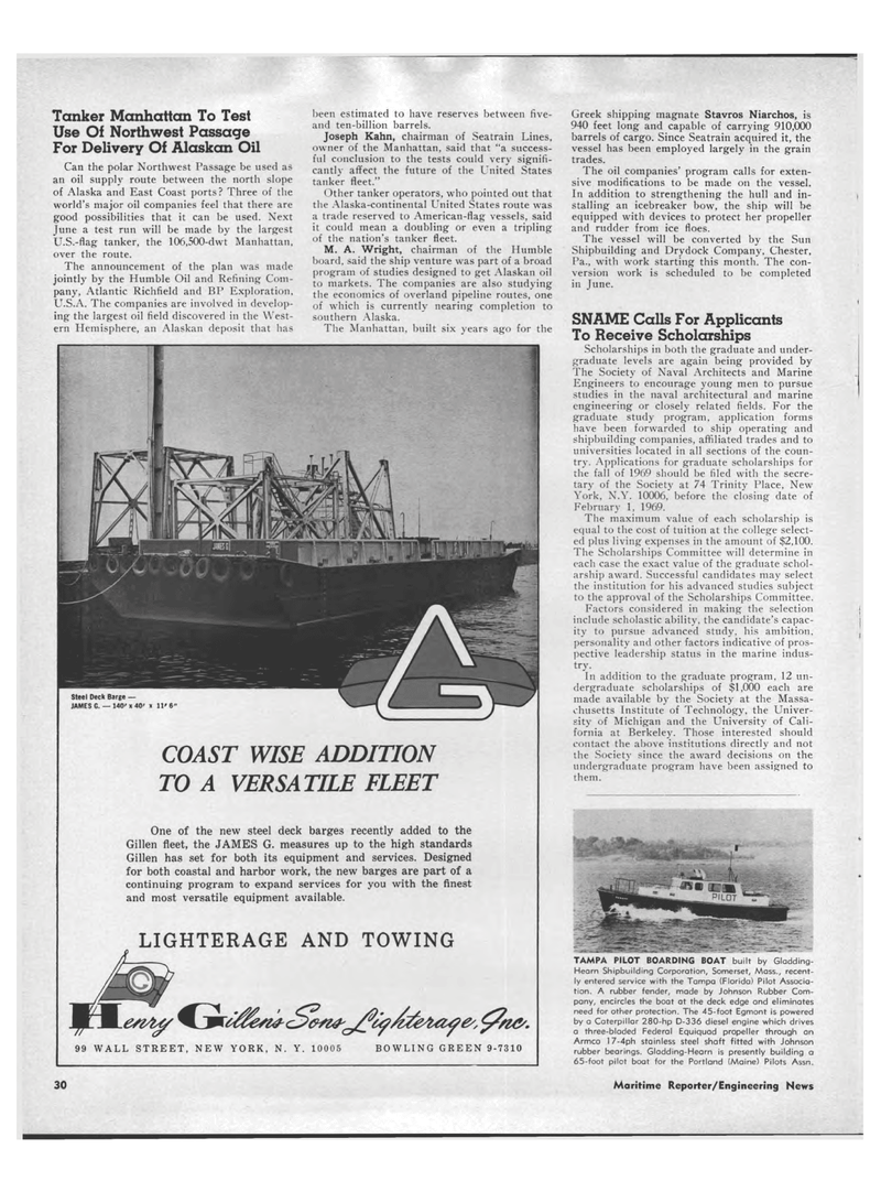 Maritime Reporter Magazine, page 28,  Jan 15, 1969