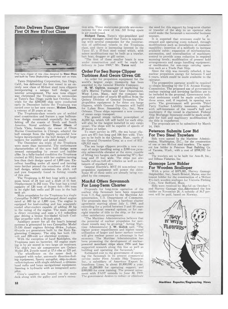Maritime Reporter Magazine, page 50,  Jan 15, 1969