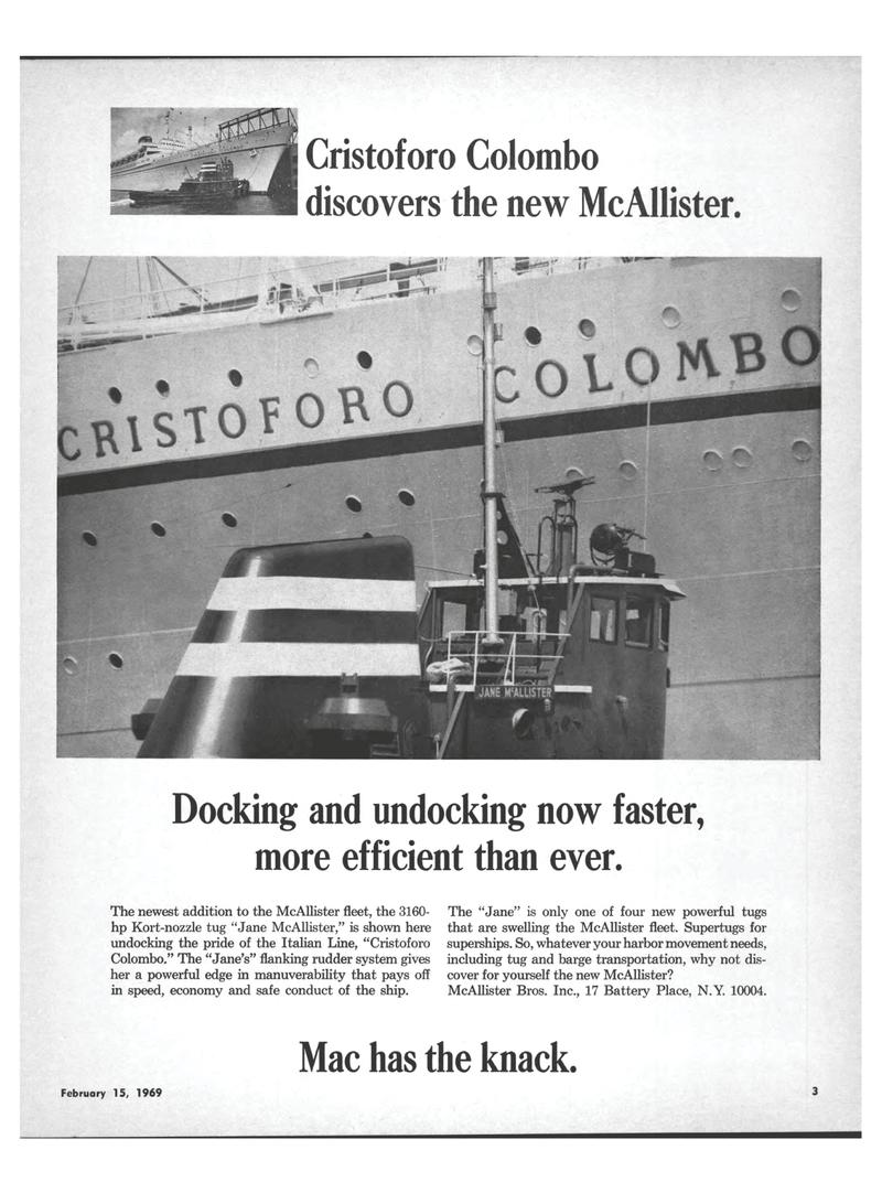 Maritime Reporter Magazine, page 1,  Feb 15, 1969