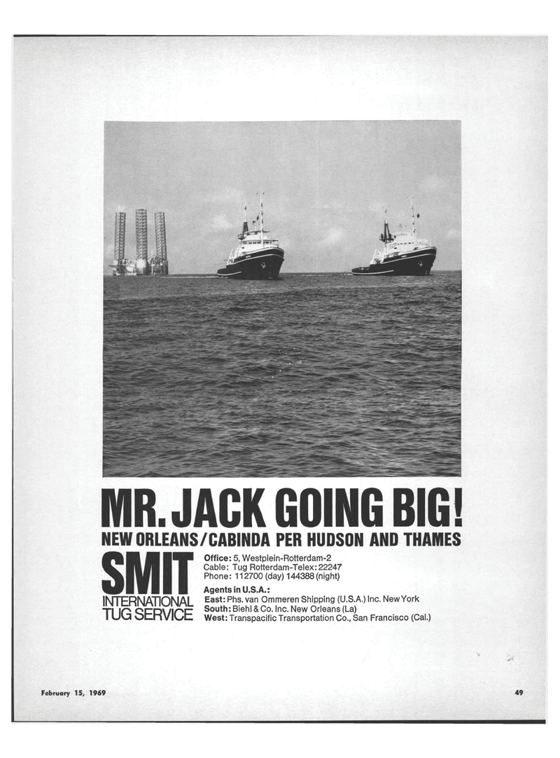 Maritime Reporter Magazine, page 43,  Feb 15, 1969