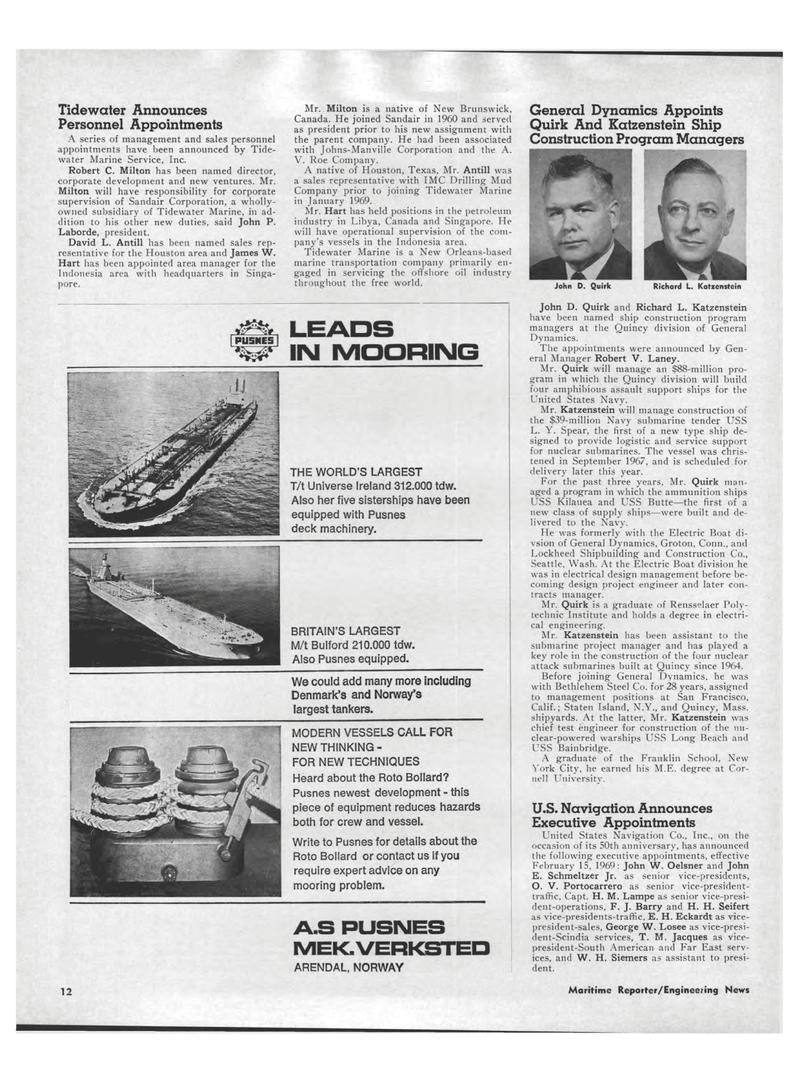 Maritime Reporter Magazine, page 10,  Mar 15, 1969