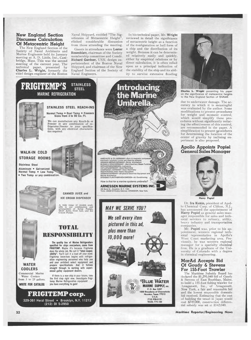 Maritime Reporter Magazine, page 50,  Mar 15, 1969