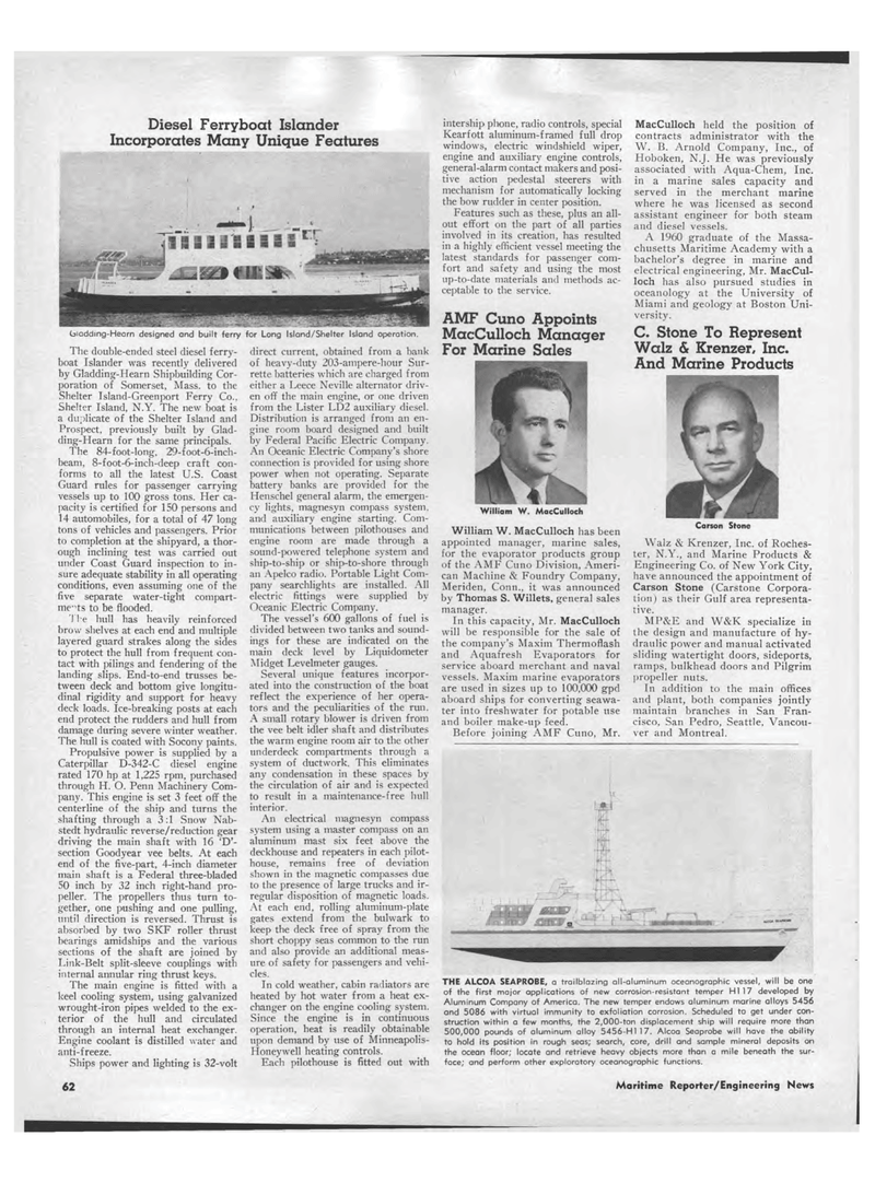 Maritime Reporter Magazine, page 60,  Mar 15, 1969
