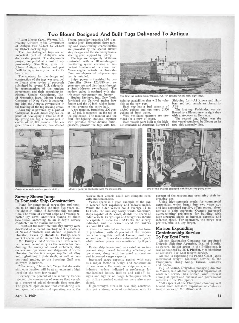 Maritime Reporter Magazine, page 13,  Apr 1969