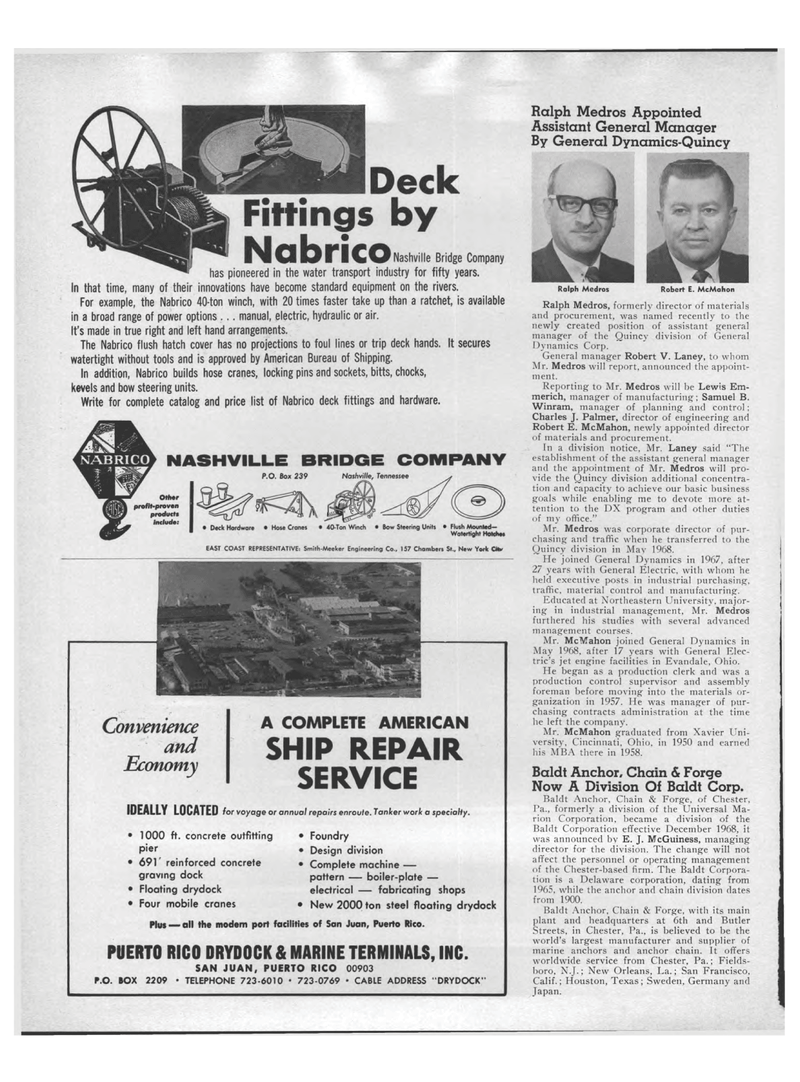 Maritime Reporter Magazine, page 42,  Apr 1969